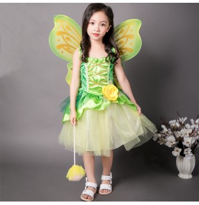 Halloween party costumes for Kids jazz dancing singers stag performance anime drama fairy cosplay competition dresses