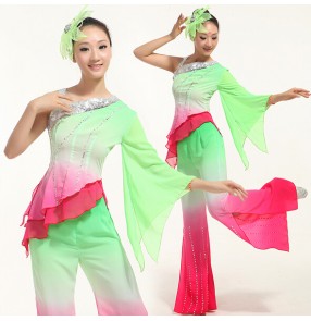 Ancient Traditional Plus Size Yangko Dance Costume / chinese Folk Dance Costume / Fan Dance costumes performance