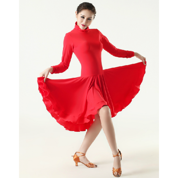 Black and white striped Latin dance dress