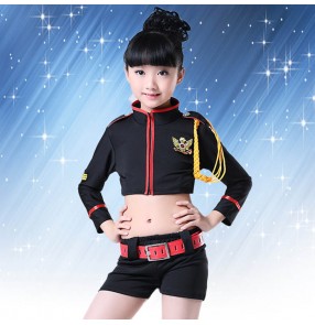 Black girls kids children baby stage performance school play jazz dj hip hop singer cos play dance costumes outfits