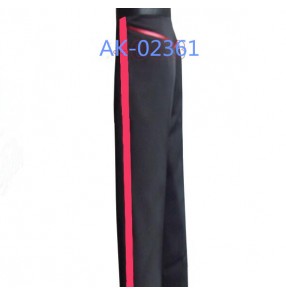 Black red patchwork colored red ribbon competition men's male mans mens professional practice ballroom waltz tango dance pants dancers costumes