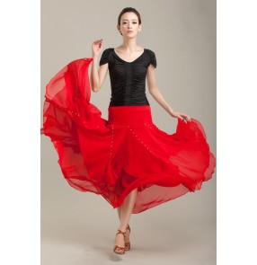 Chiffon Ballroom Dance Skirts Ballroom Dance Competition Dresses Waltz tango Foxtrot Quickstep Viennese Waltz