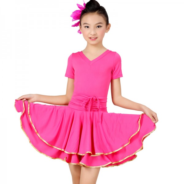 Child Professional Latin Dance Dress Kid Sparkling Competition Show ...