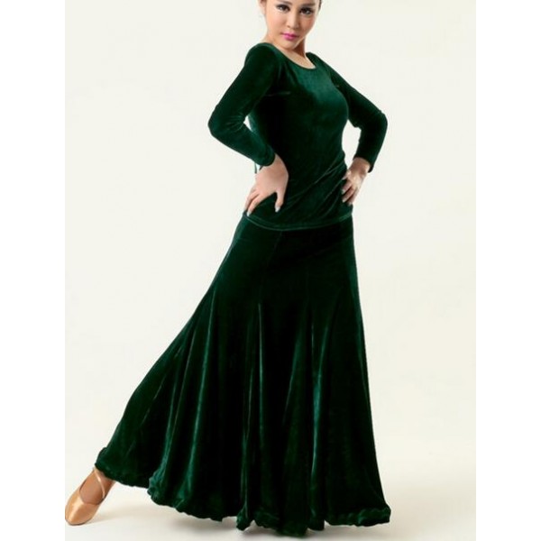 Dark green Wine red royal blue violet Women's velvet long sleeves