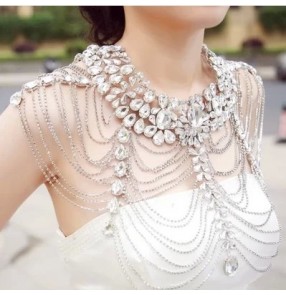 Fashion Punk Multilayer tassel body chain cape necklace