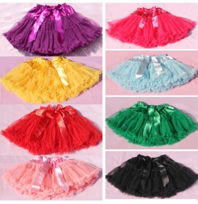 fuchsia orange pink sky blue black white Girls kids child children baby fluffy cake ballet tulle tutu skirts professional Party princess dance skirts petticoat skirts