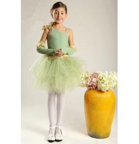 Girls children green tutu skirt ballet dancing dress