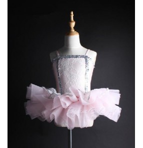 Girls children pink tutu skirt ballet dancing dress