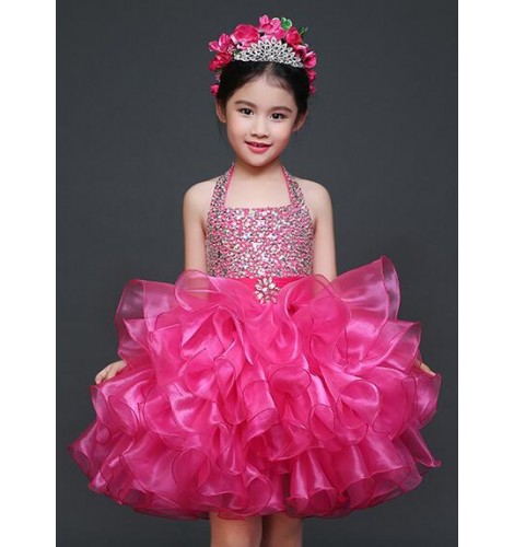 Kids Girls Costume Dance Gown Modern Dancing Dress Bronzing Cloth Dancewear  | eBay