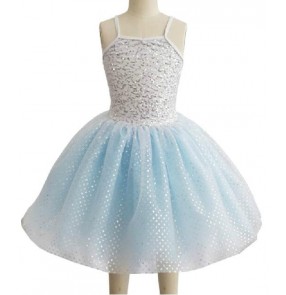 Girls kids light blue tutu skirt ballet dancing dress