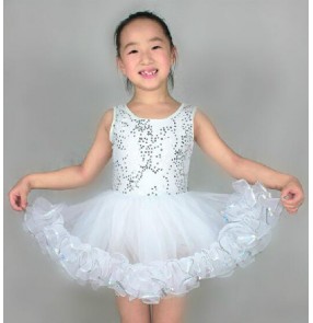 Girls kids silver and patchwork tutu skirt short ballet dance dress