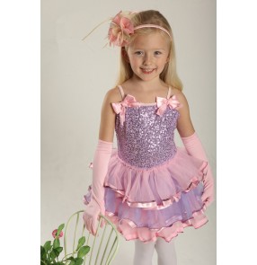 Girls KIDS TUTU leotard skirt sequined ballet dancing dress