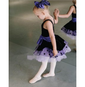 Girls kids violet sequined top tutu skirt ballet dance dress