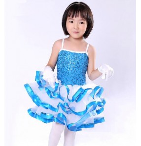 Girls sequined leotard skirt ballet dance dress