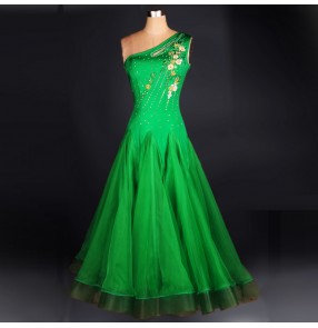 Green tango chacha Style ballroom Standard Dance Dress