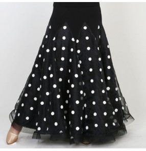 Ice Silk Ballroom Dance Skirts Ballroom Dance Waltz tango Foxtrot Quickstep Viennese Waltz polka dot