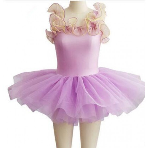 Kids girls adult fuchsia leotard tutu skirt ballet dance dress
