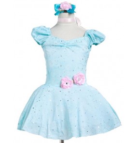 Kids girls blue tutu skirt ballet dance dress