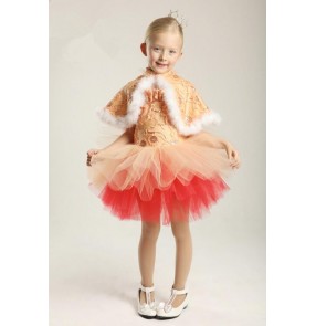 Kids girls leotard tutu skirt ballet dance dress fuchsia fuchsia green blue