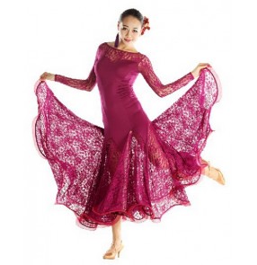 Lace Ballroom Dance Dress Women Ballroom Dancing Dress Waltz Dance Dress Tango