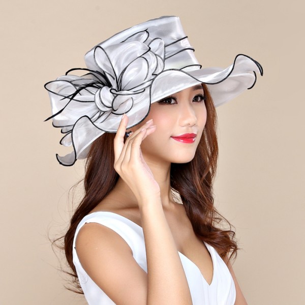 Large brim dress organza Hats Church hats,Melbourne cup,wedding ...