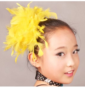 Latin dance headdress feather headdress flower