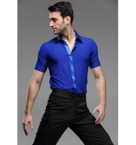 Men S Ballroom Latin Short Sleeves Latin Dance Shirt Top