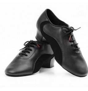 Men's male high quality genuine  leather upper soft sole black competition tango ballroom waltz latin dance shoes 