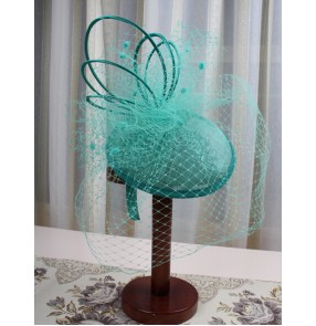 Mint sinamay feather fascinator wedding hat bridal fascinator for Kentucky Derby wedding
