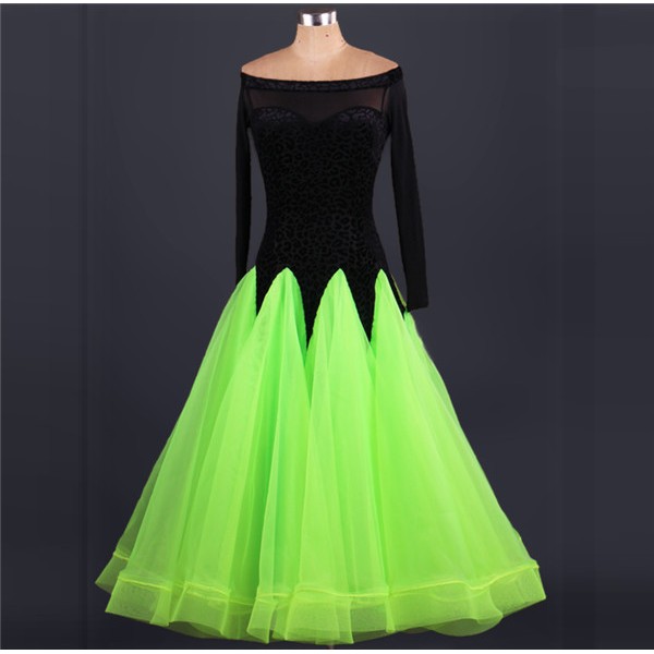 neon green and black dress