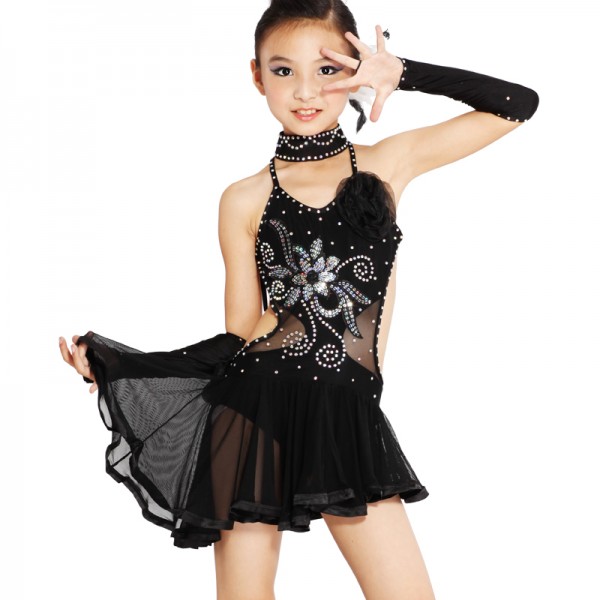 Children Latin Dance Wear : Paillette Girl Child Girl Dress Children ...