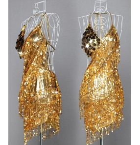 Sequined Latin Tassels Dresses Dance skirt