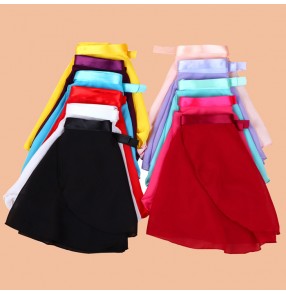 Violet yellow red white wine red pink fuchsia turquoise black girls kids toddlers children practice gymnastics practice ballet tutu dance chiffon skirts ( only skirt)