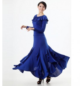 Women's ankle length ballroom dance set top and big skirt