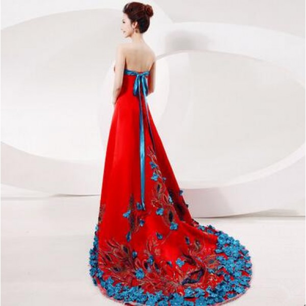 Ocian Enterprises Women Gown Dark Blue, Red, Green Dress - Buy Ocian  Enterprises Women Gown Dark Blue, Red, Green Dress Online at Best Prices in  India | Flipkart.com