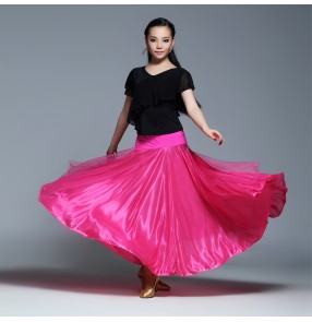 Women's ballroom dance dress big skirted set top and skirt two piece short sleeves 