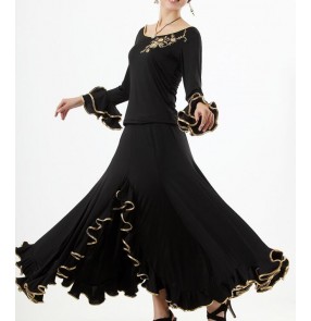 Women's ballroom dance dress set  black waltz 