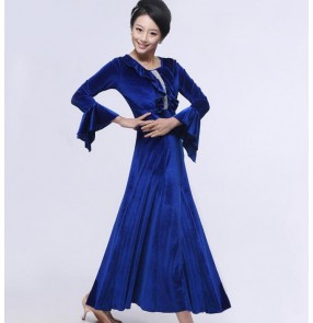 Women's ballroom dance dress set top and skirt waltz dress competition dance 