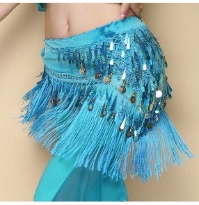 Women's girls triangle tassels belly dance costumes tassels belly hip scarf waistband 