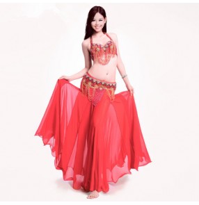 Women's high quality indian Egypt  belly dance costume bra  waistband skirt 