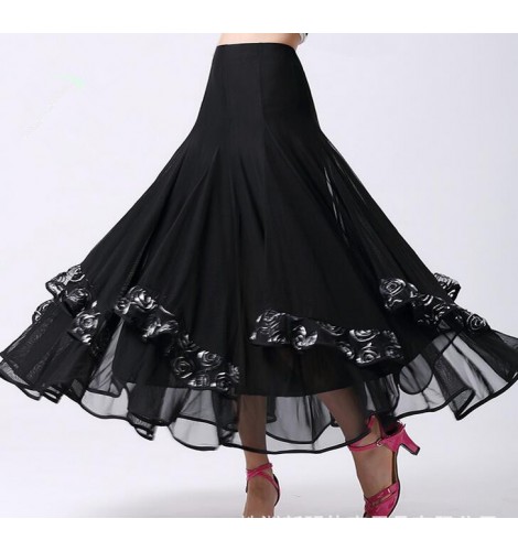 Women's ladies female patchwork long length professional ballroom dance ...