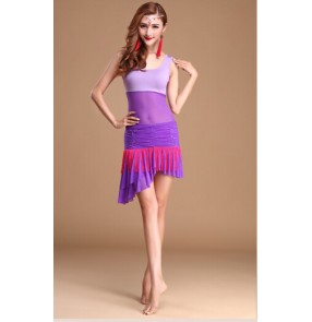 Women's lady girls violet coral white red patchwork belly dance dresses costumes