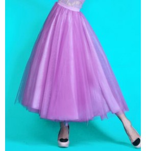 Women's large skirted  ballroom waltz flamenco dance skirt 