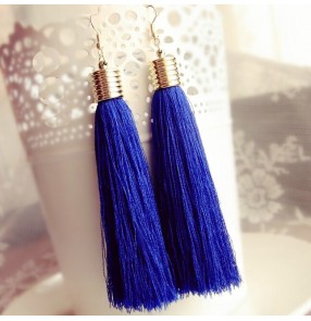 Women's Latin ballroom dancing long tassel earrings one pair