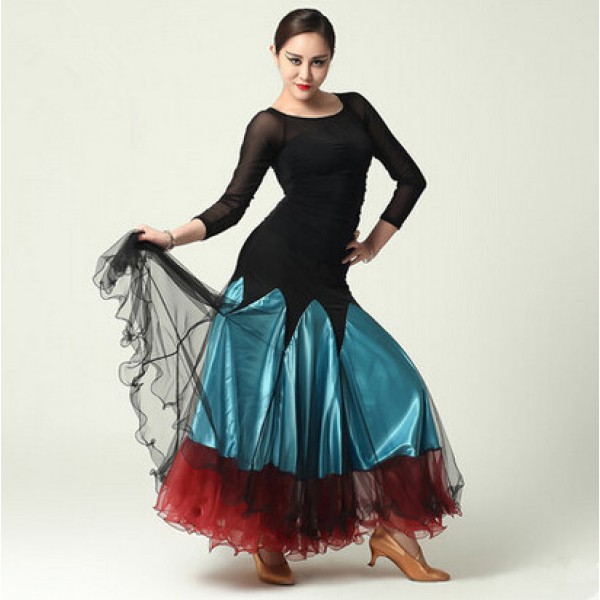 Ballroom Dance Wear : Women's patchwork fashionable long ballroom dance ...