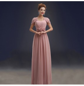 Women's pink color several styles bridesmaid dress wedding party evening dress