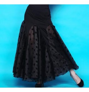Women's polka dot big swing ballroom flamenco tango waltz dance skirt 