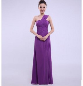 Women's purple several styles one color bridesmaid dress wedding party dress long length 