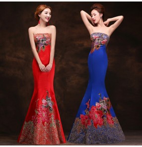 Women strapless sweetheart sequin lace paillette high and low evening dress party prom asymmetrical dress