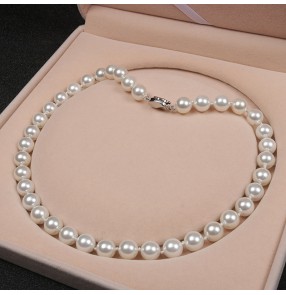 Ivory natural shell pearl necklace feminine temperament Oriental qipao cheongsam dress shell pearl short chain birthday gift dress accessories